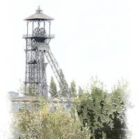 Aquarelle d'une tour minière
