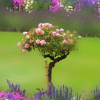 Parc fleuri au jardin de Chenonceau